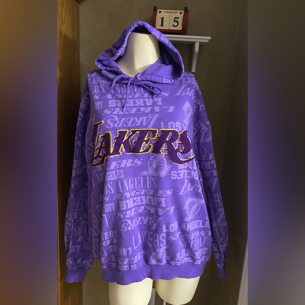 NBA Lakers Los Angeles  Women's Oversized Graphic Hoodie Ultra Violet Purple XL